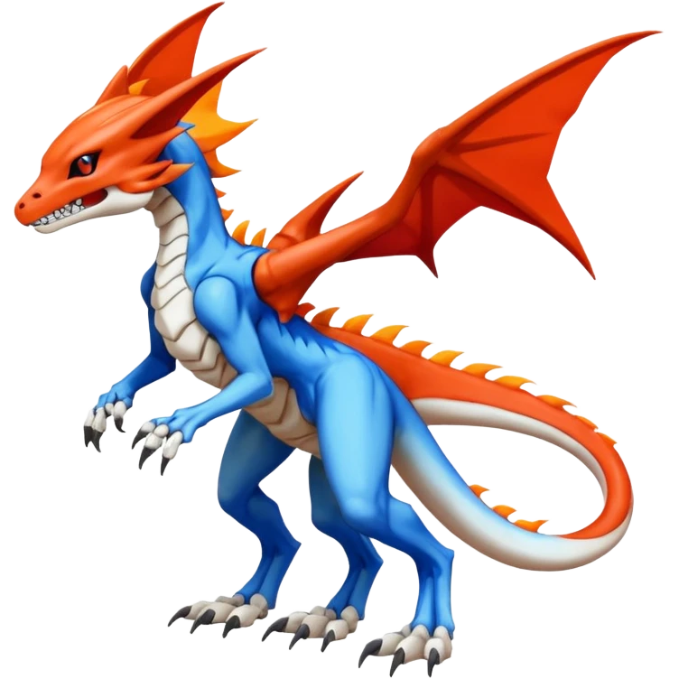 Skeletal Koraidon-Veemon-Digimon-Latias-Peppercat-Pokémon-Flamedramon-fusion-creature, Full body  emoji