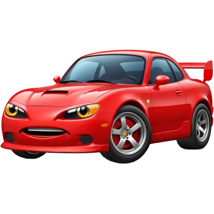 angry red car cute emoji