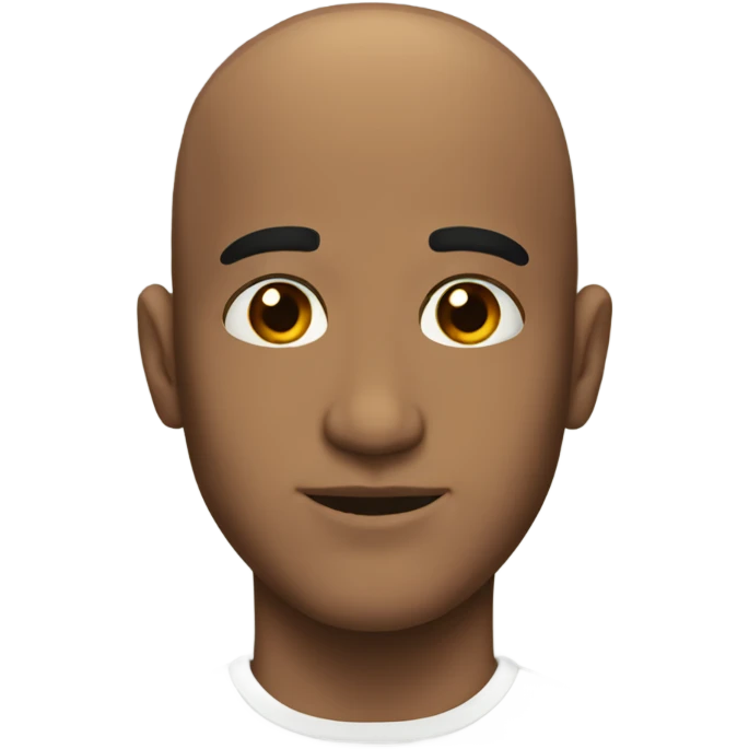 Bald man brown eyes emoji