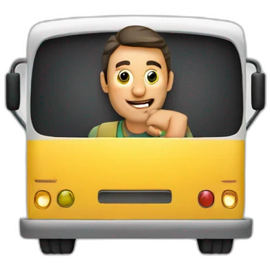 bloke at computer on a bus emoji