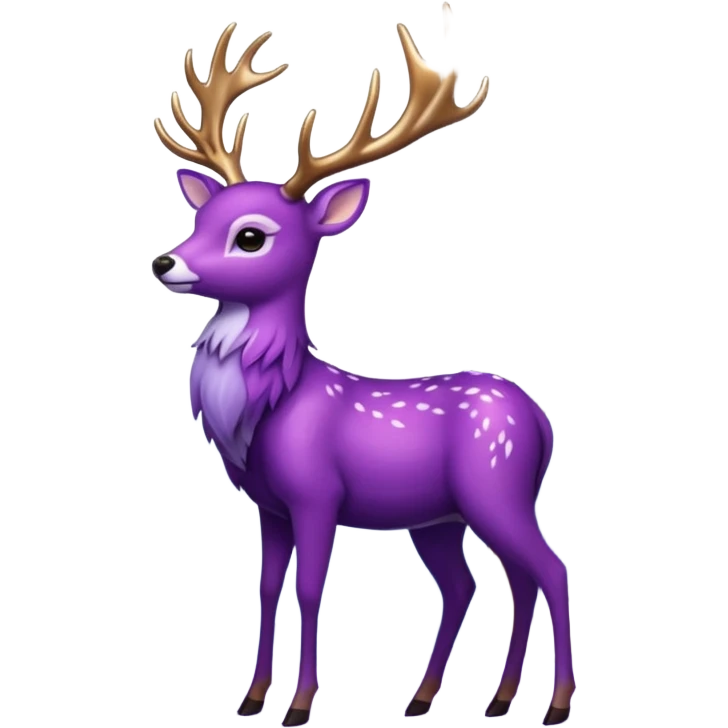 glitter purple deer emoji