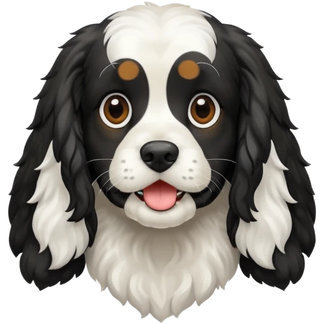 Собака русский кокер спаниель черно-белого цвета emoji