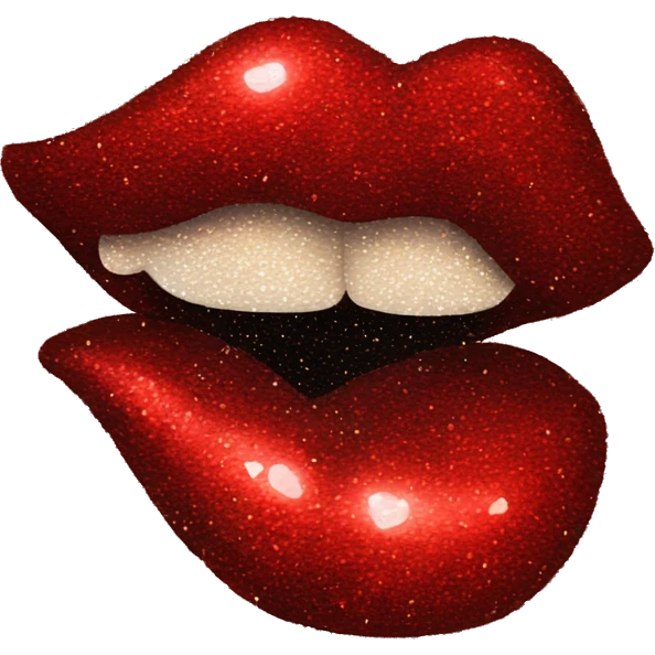 glittery red kiss print emoji