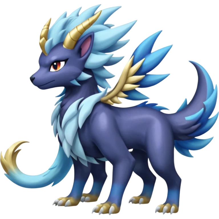 Shiny Sunny furry scaly painted Asian pastel-gradient Absol-Solgaleo-Luxray-Suicune-fusion emoji