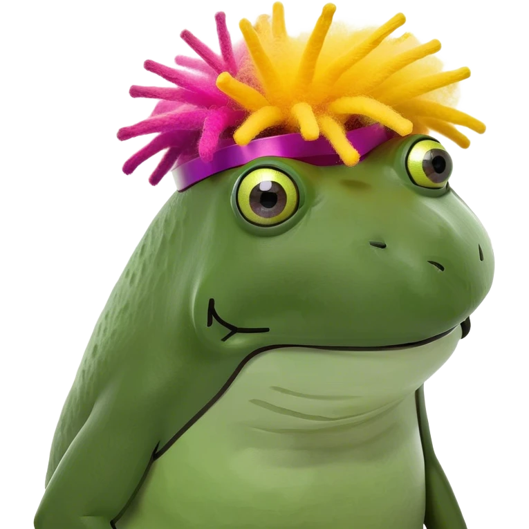 Dark skinned Bufo with an Afro emoji