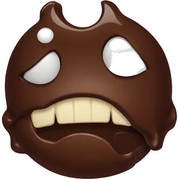 Sad chocolate mouth emoji