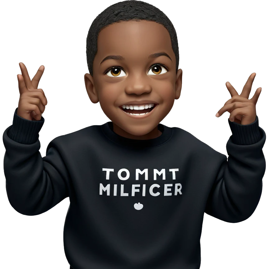 smiling boy in black sweater emoji