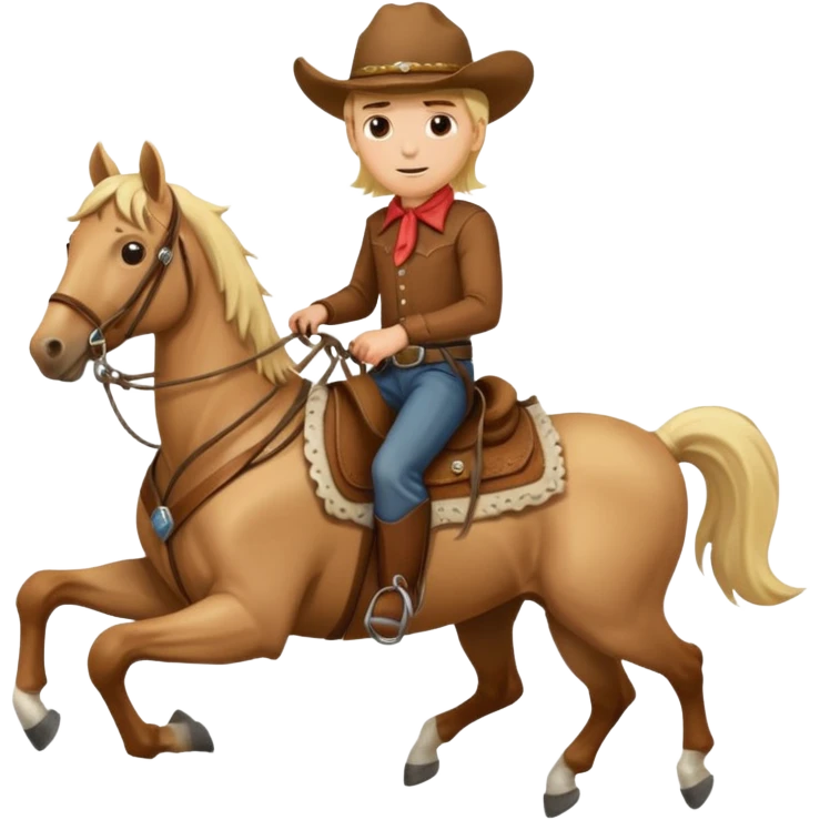 Blonde cowboy on a horse emoji