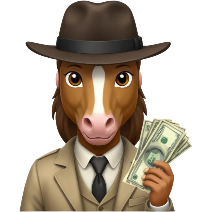 Horse gangster with money emoji