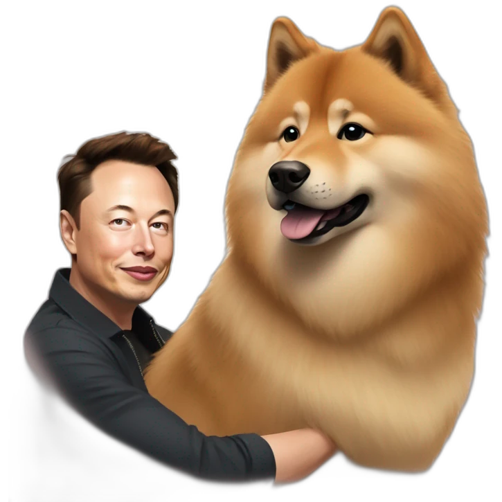 elon musk petting a eurasier emoji