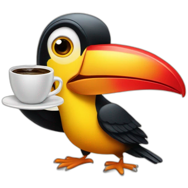 toucan with coffe emoji