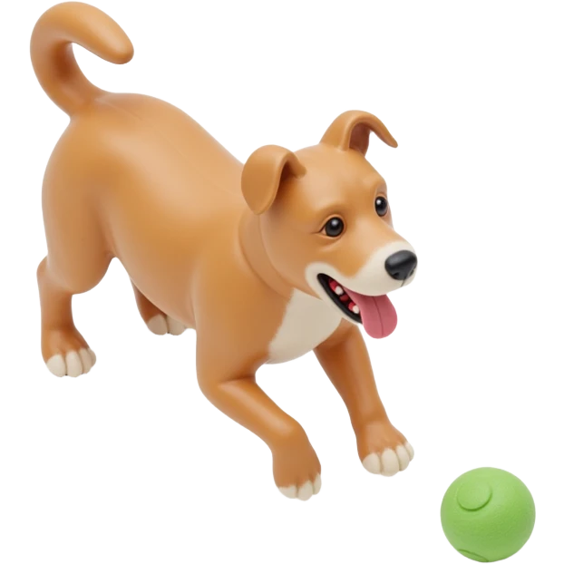 happy dog running after ball emoji