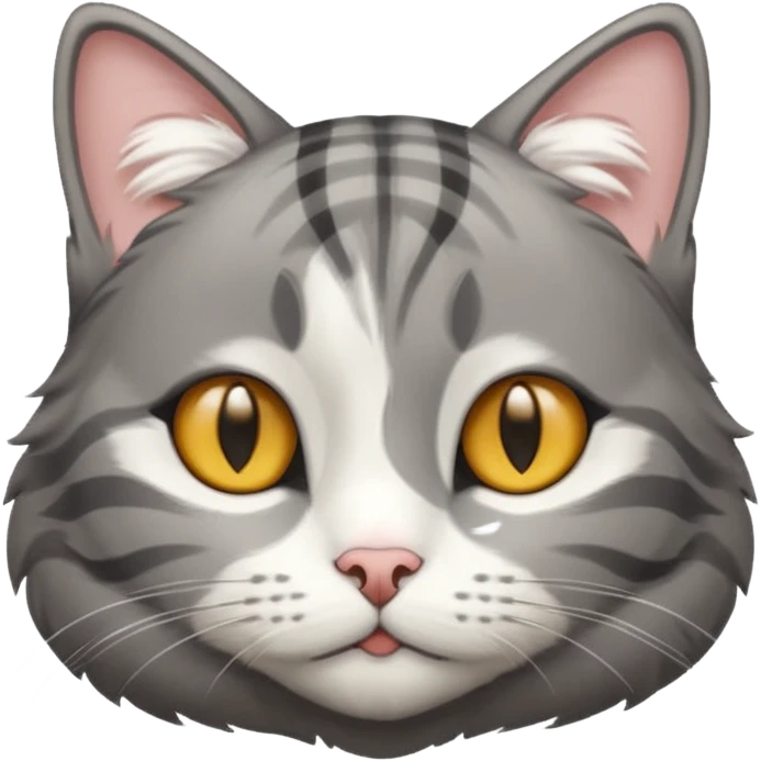 серый кот с белой полоской  emoji