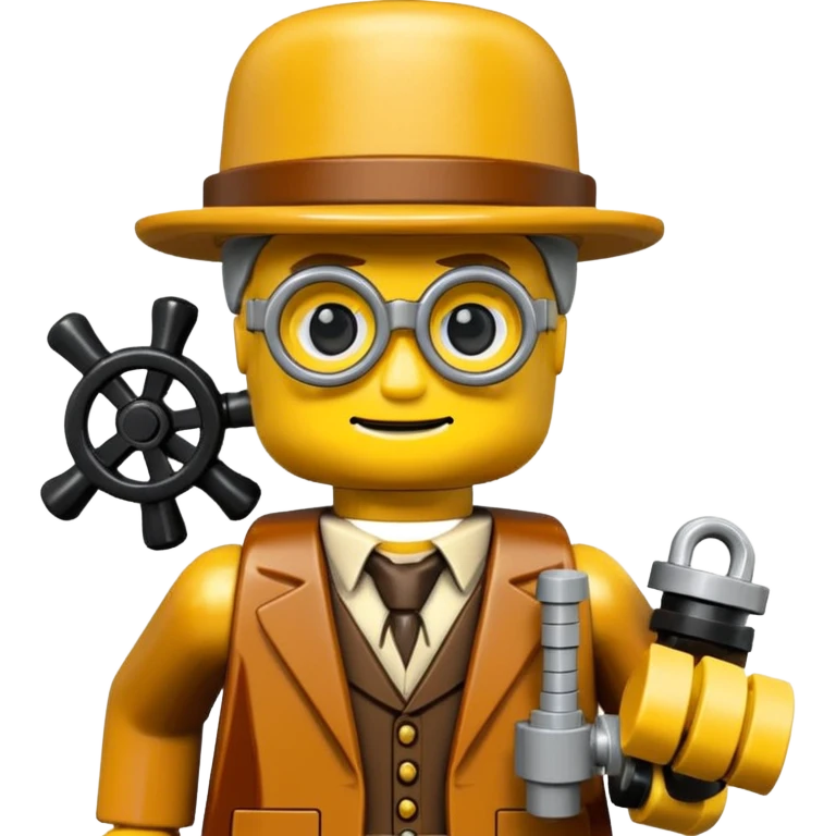 Steampunk Inventor yellow lego toy emoji