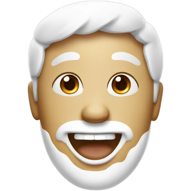 Happy emoji face with white cream on its face emoji