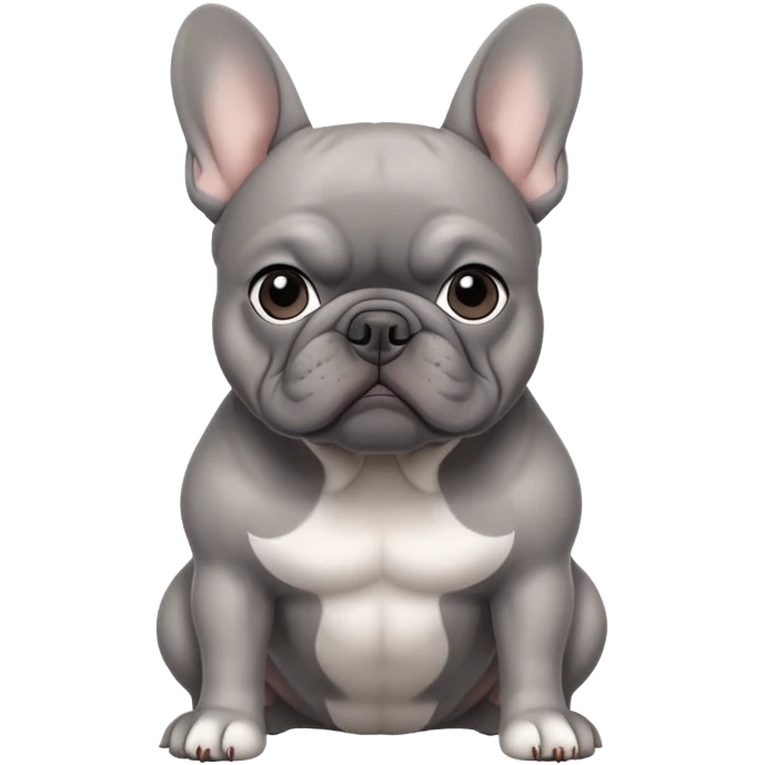 grey french bulldog emoji