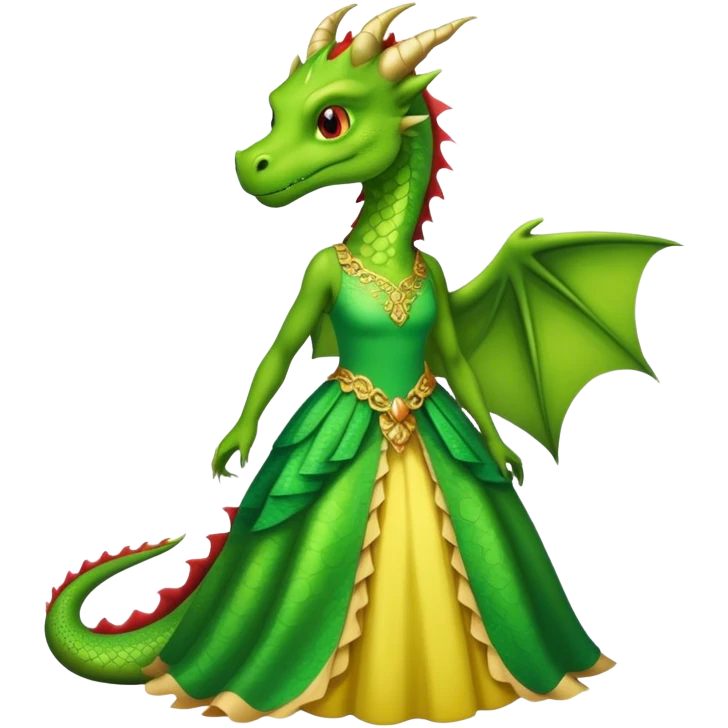 A dragon wearing a dress emoji