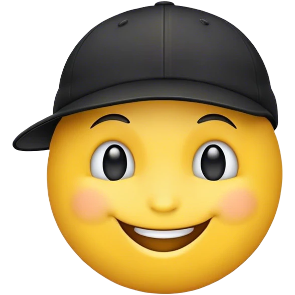 😀 this emoji with a black cap emoji