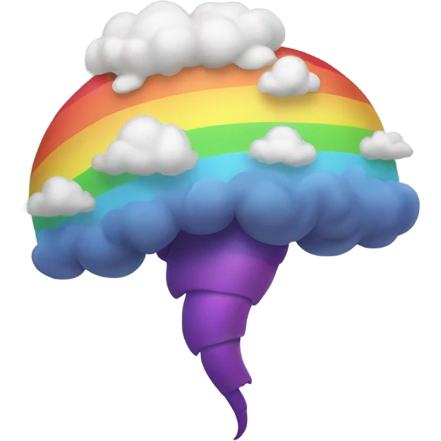 Tornado swallowing rainbows emoji