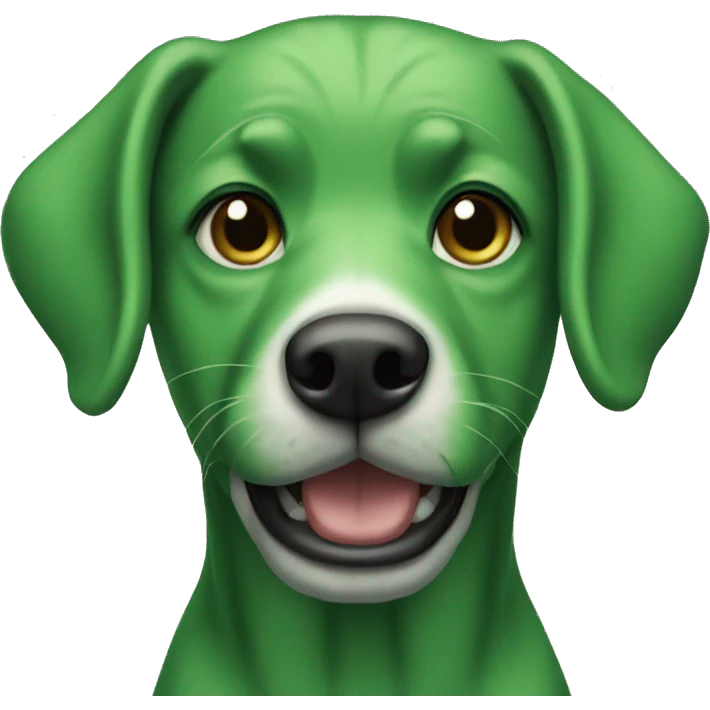 a green dog emoji