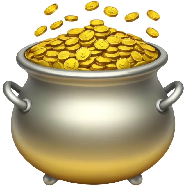 pot of gold with golden coins emoji