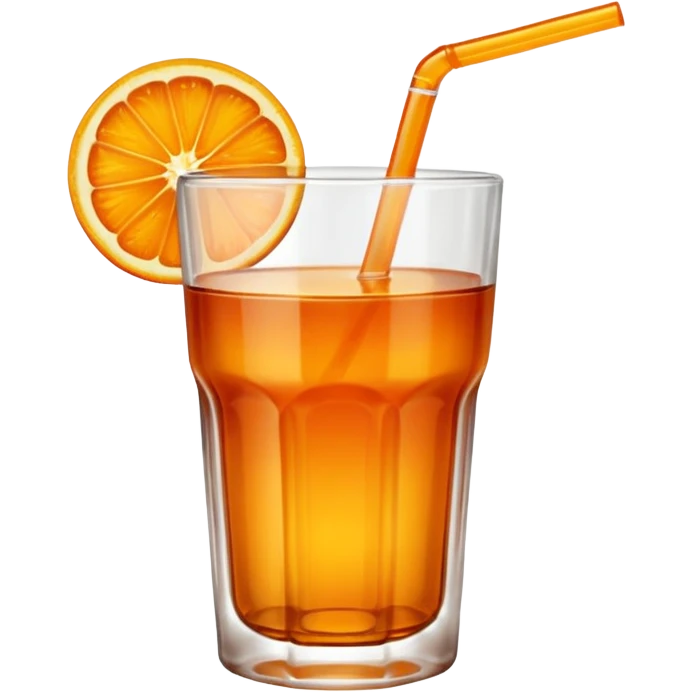 Orange drink, smooth glass cup, no straw no orange slice.  emoji