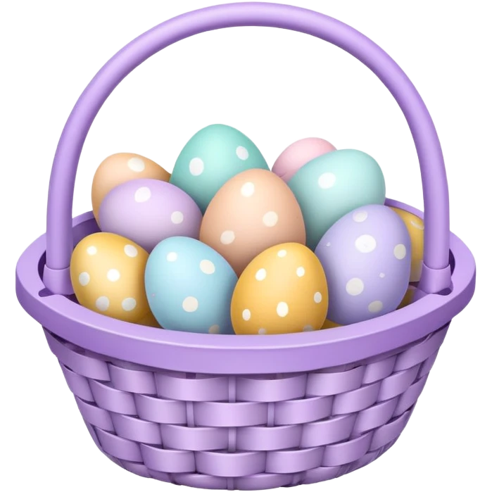Colored eggs in a light purple bascket emoji