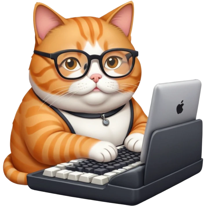 fat programmer cat emoji