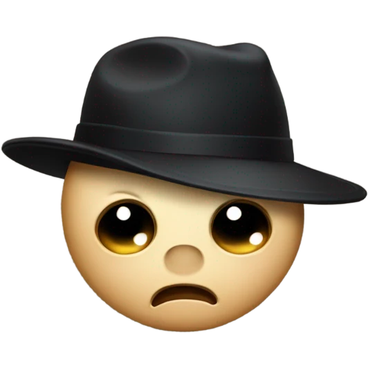 a sad bat with a black cap  emoji