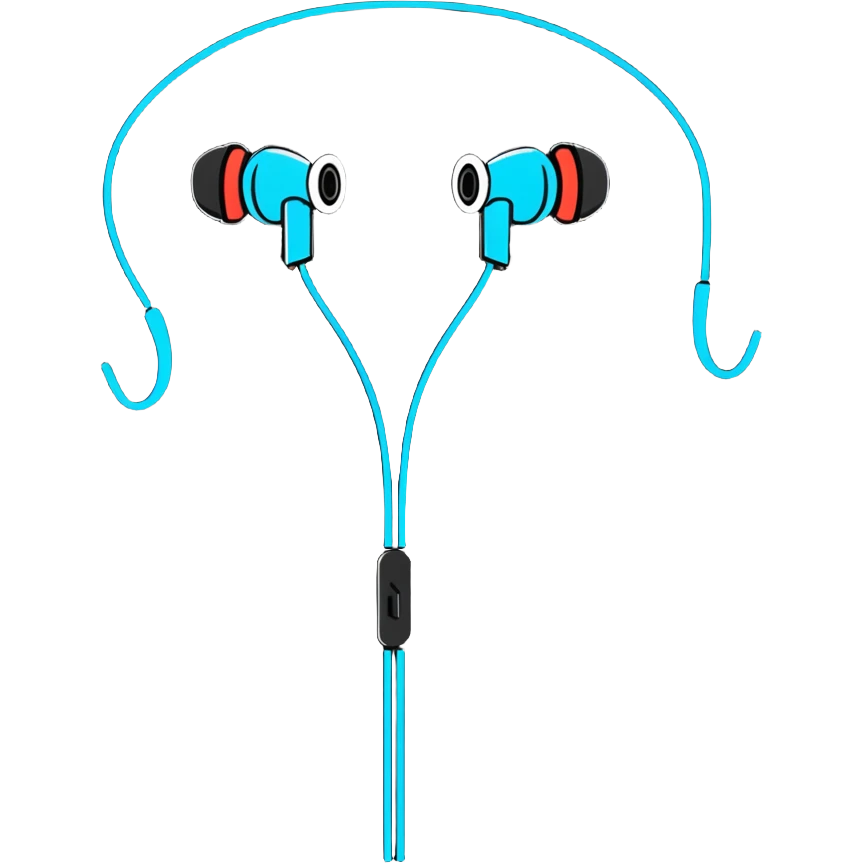 earphone cartoonish sticker style emoji