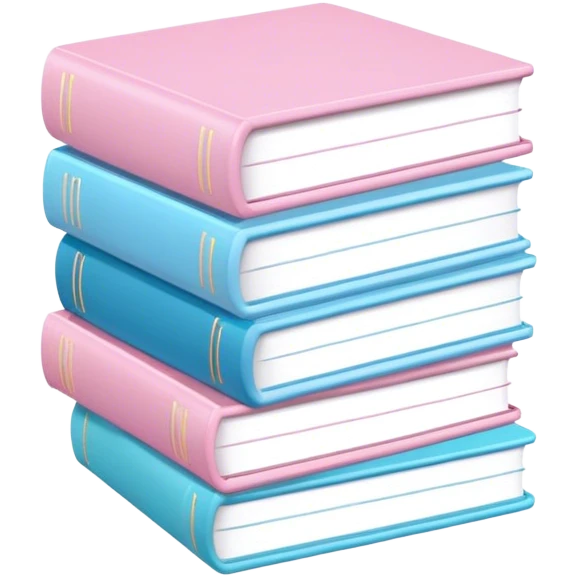 books light pink and light blue emoji