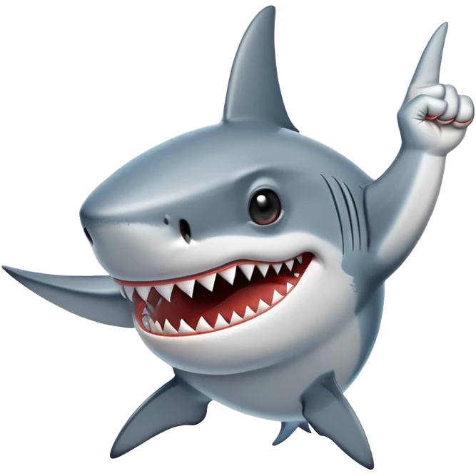 shark sticking up his middle finger  emoji