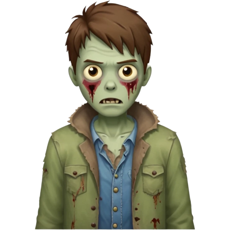 male zombie with brown hair emoji