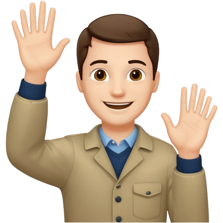 A man waving both his hands towards himself emoji