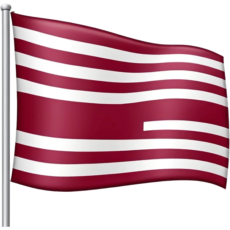 Flag where the left hand side is a maroon red and the right hand side is white  emoji