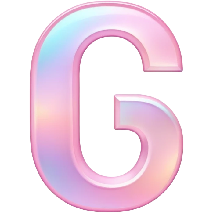 Iridescent pastel pink Font setting icon with letter C emoji