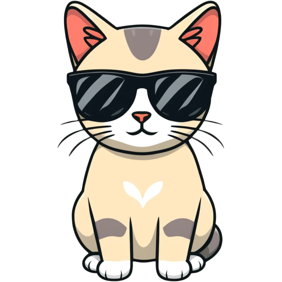 Siamese Cat with sunglasses emoji
