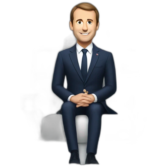 Macron in a jet emoji