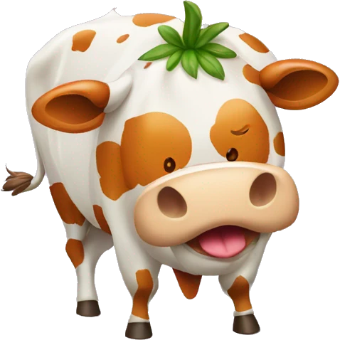 angry cantaloupe splattered cow emoji