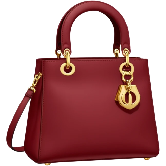 dior dark red bag gold hardware emoji