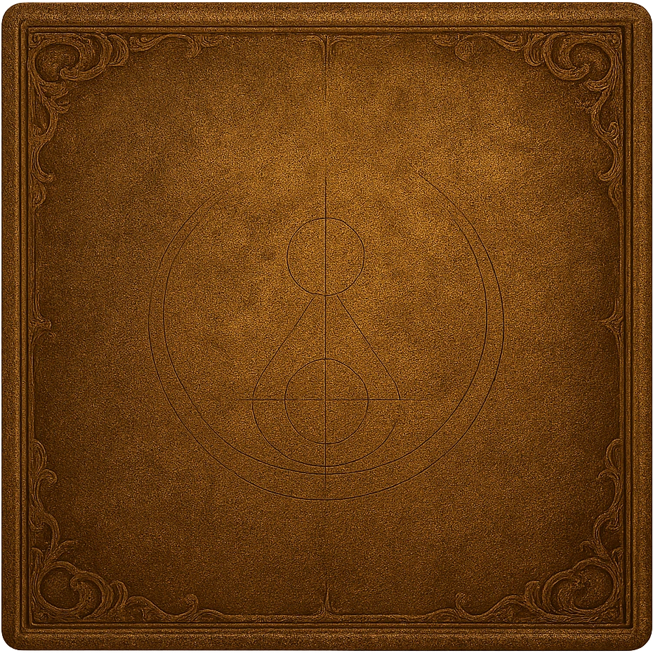 Create a blank, rectangular back page that matches exactly the style, color, and texture of the provided folder image. Remove the tab, spine, and folder shape, leaving only a flat, featureless rectangle with the same ornate border and background pattern. Maintain the transparent background as requested. emoji