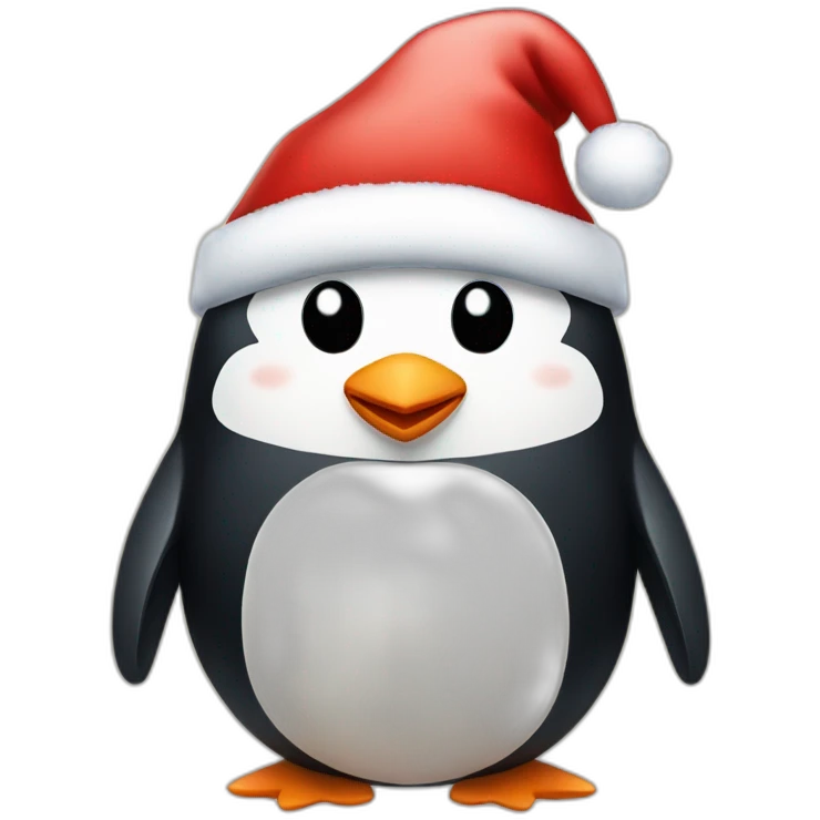 penguin with santa hat emoji