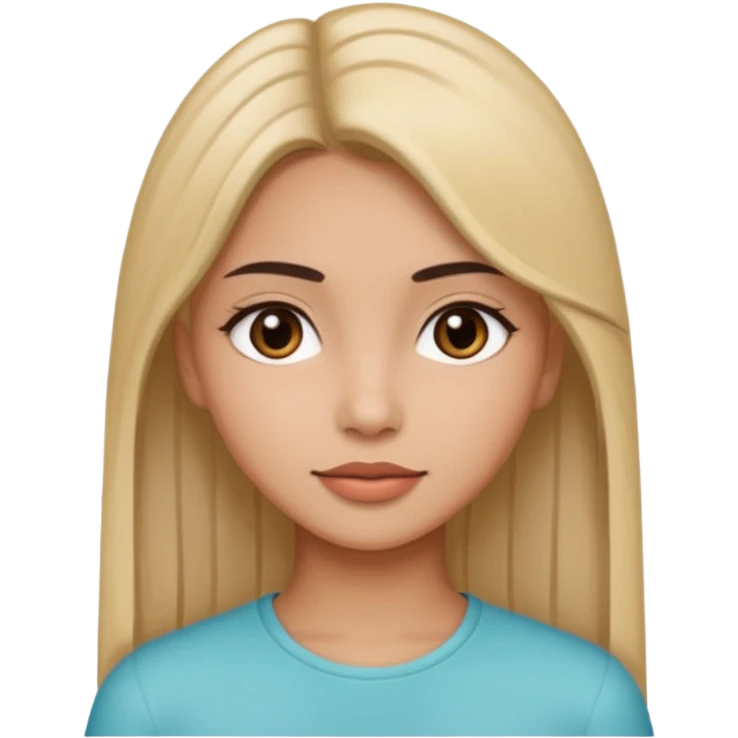 Girl with straight hair and morena emoji
