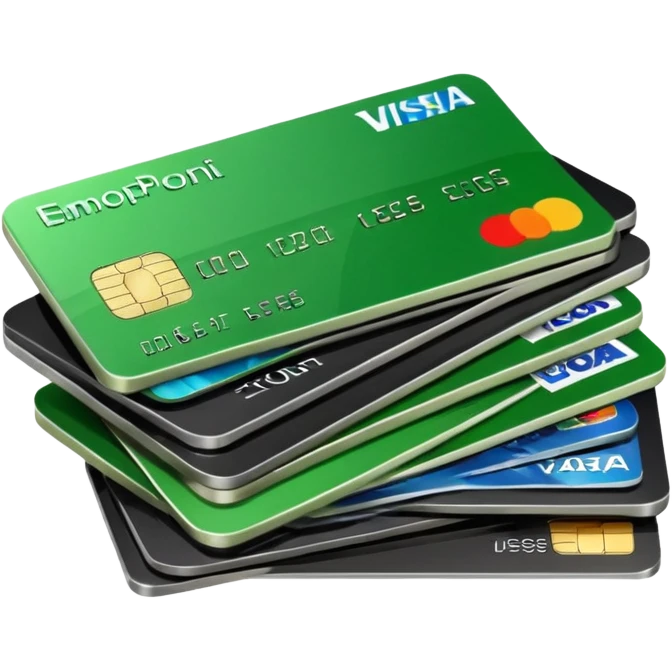 Dolares, tarjetas, teléfono  emoji