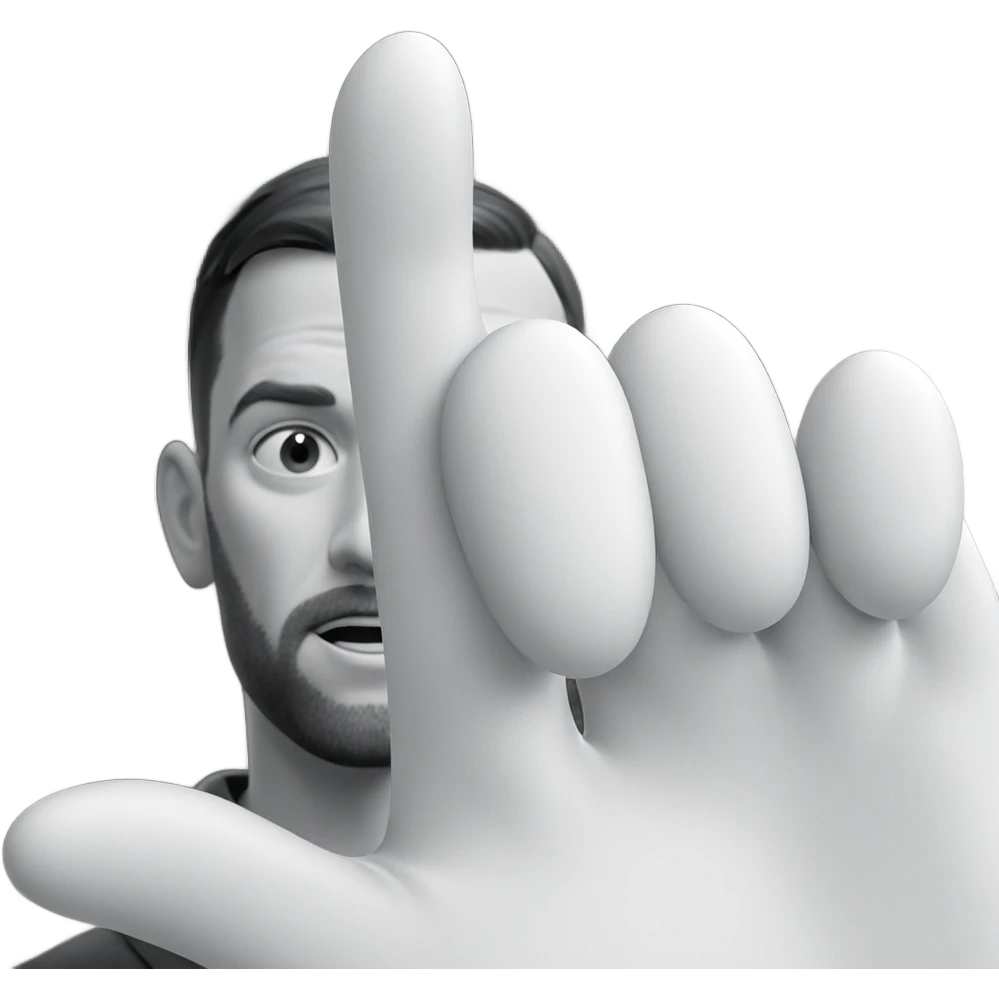 greyscale boy in focus emoji