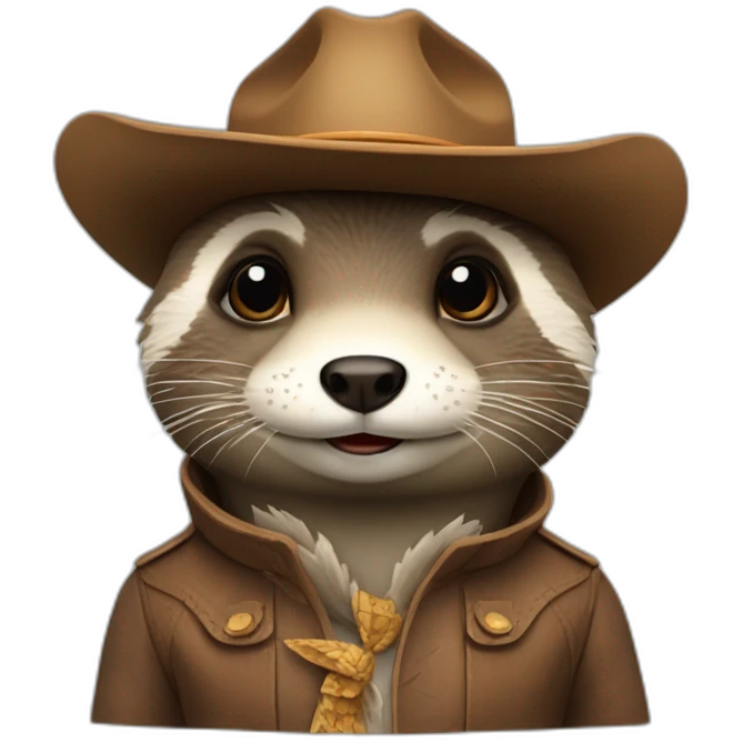 une loutre avec un chapeau de cowboy  emoji