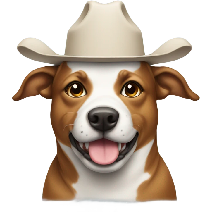 Dog wearing cow hat emoji