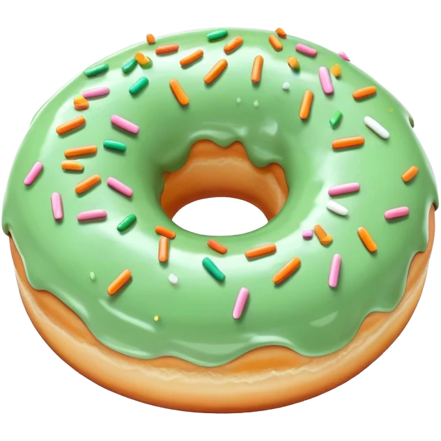 rococo regency pastel green donut emoji