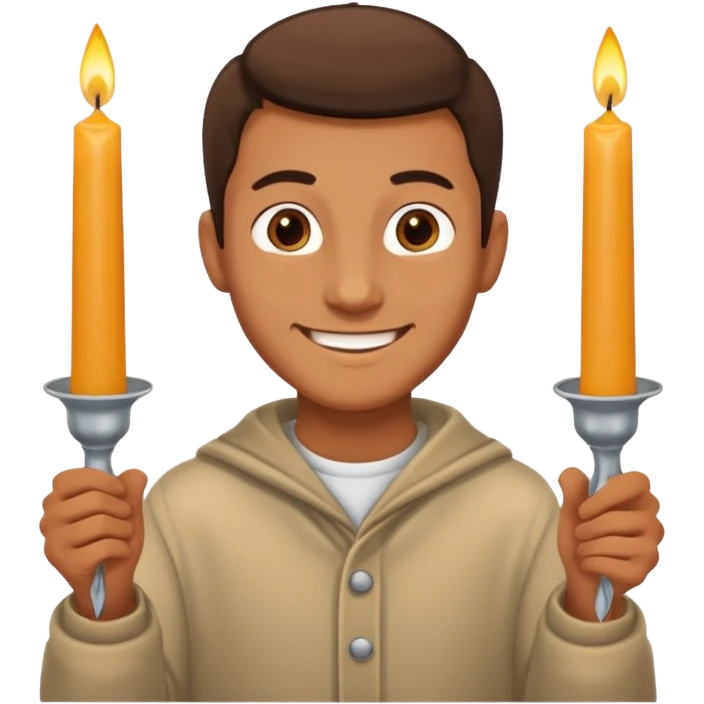 man holding candles emoji