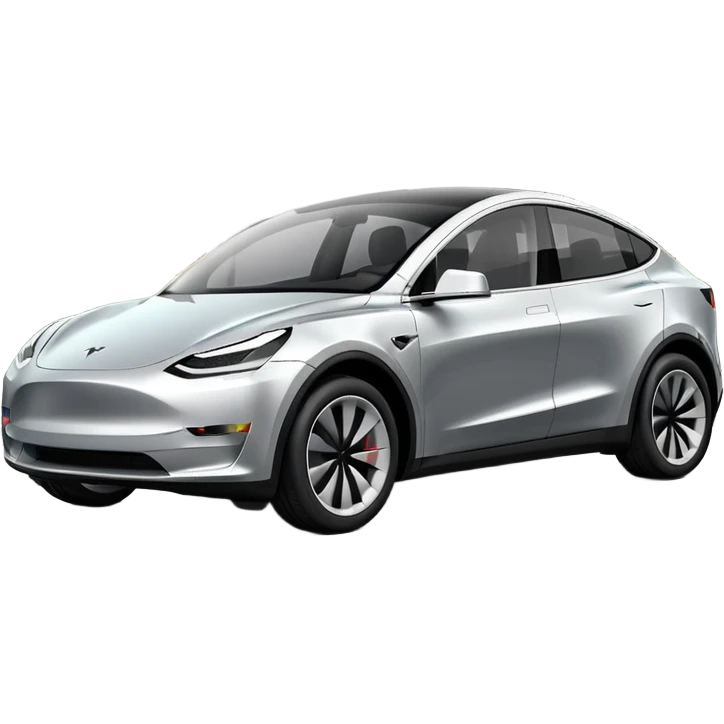A Tesla Model Y parallel parking at a curb emoji